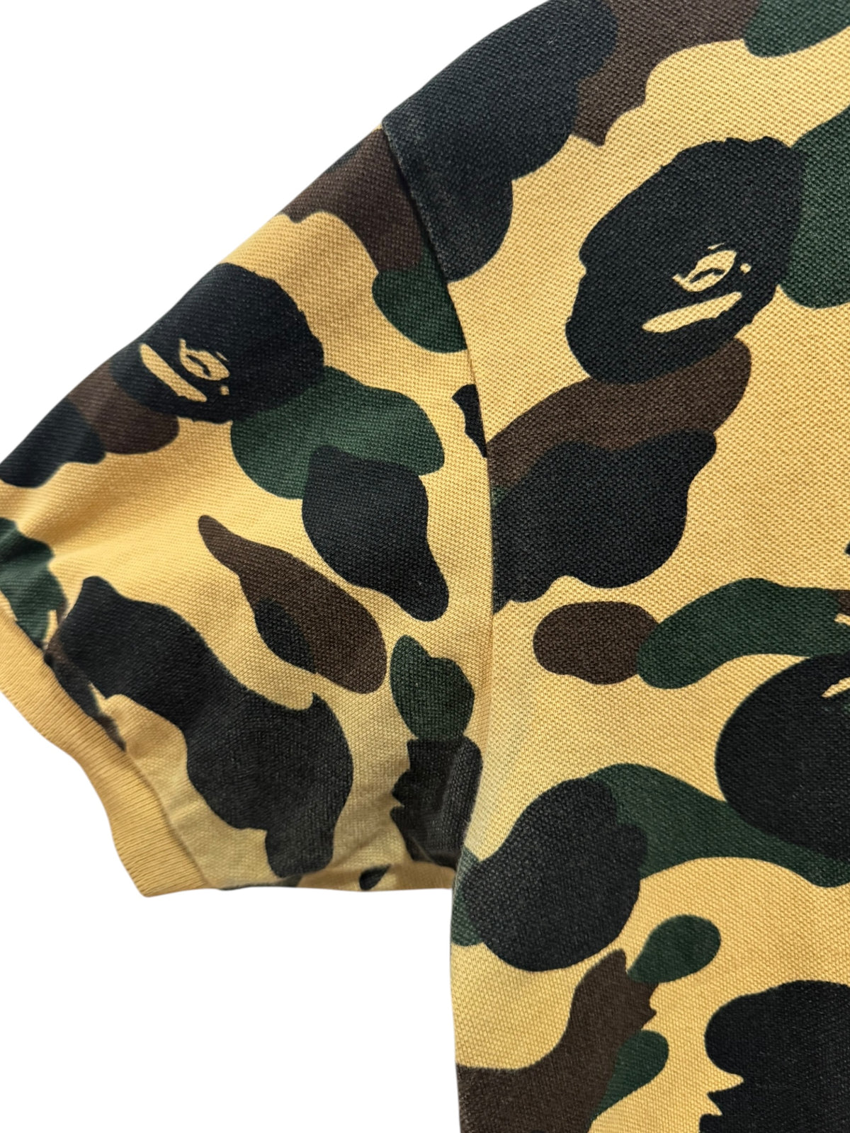 BAPE Color Camo Ape Head Polo Yellow Green