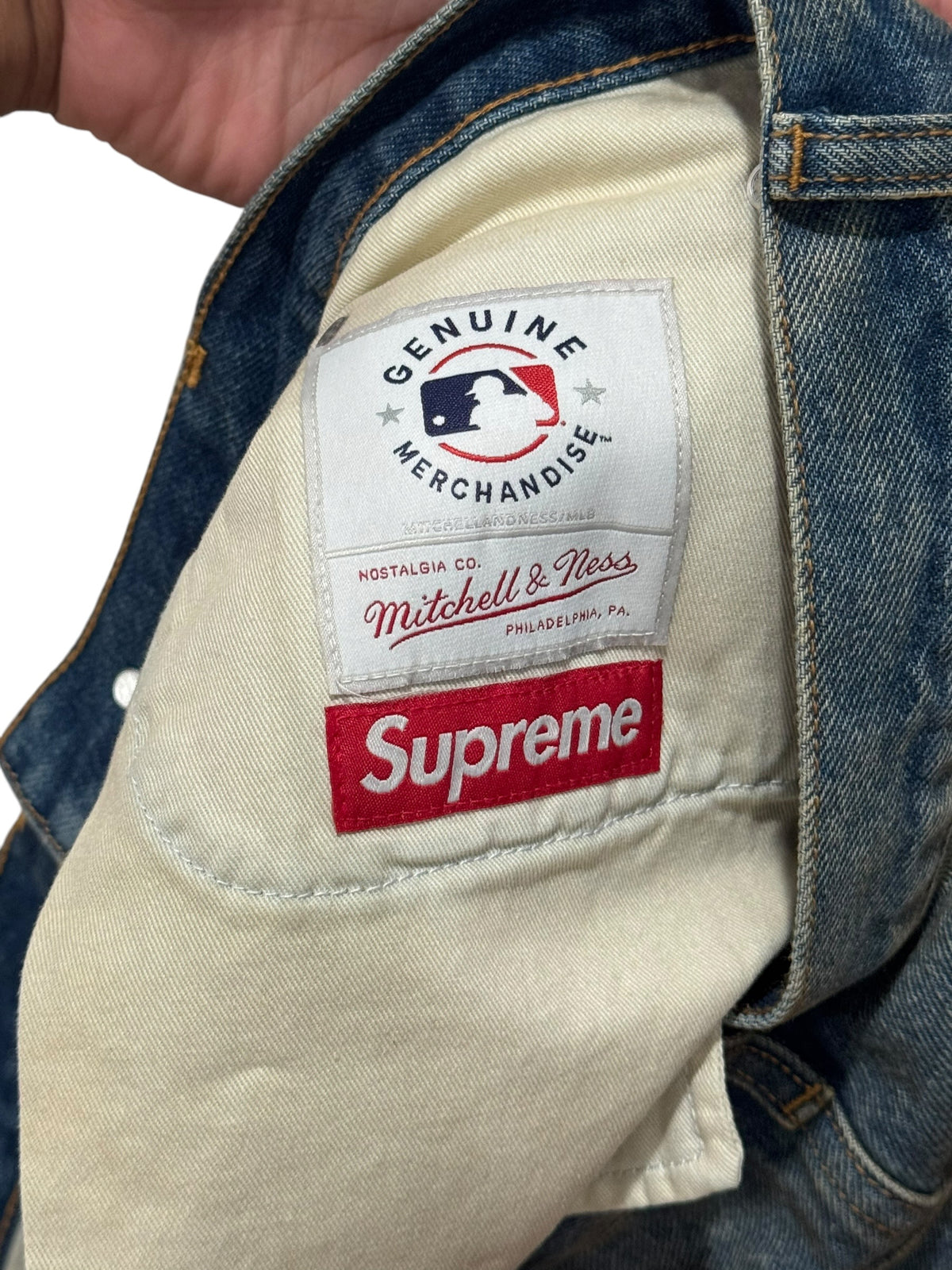 Supreme Mitchell & Ness Atlanta Braves Loose Fit Jean Blue
