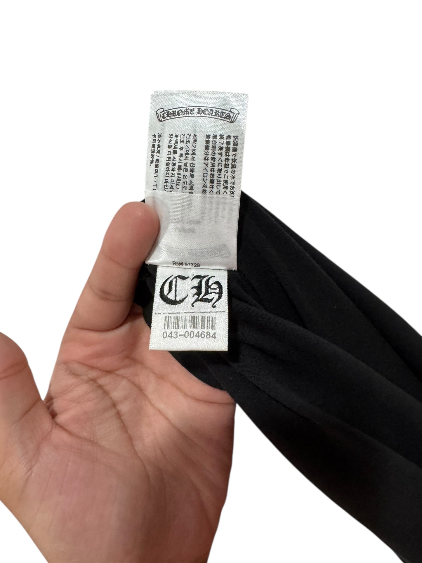 Chrome Hearts Neck Logo Long Slevee Tee Black White