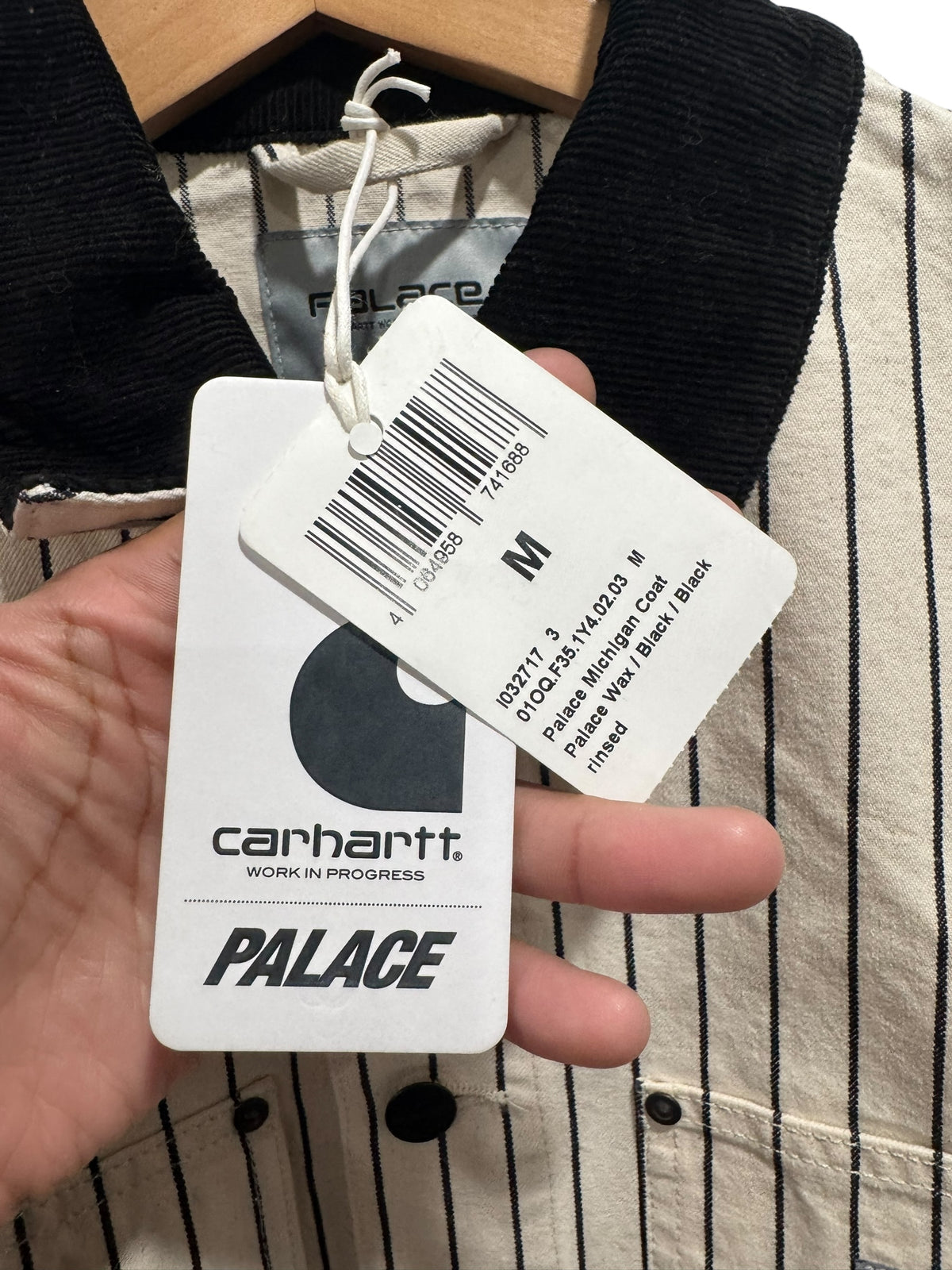 Palace x Carhartt WIP Michigan Coat Hickory Wax Black