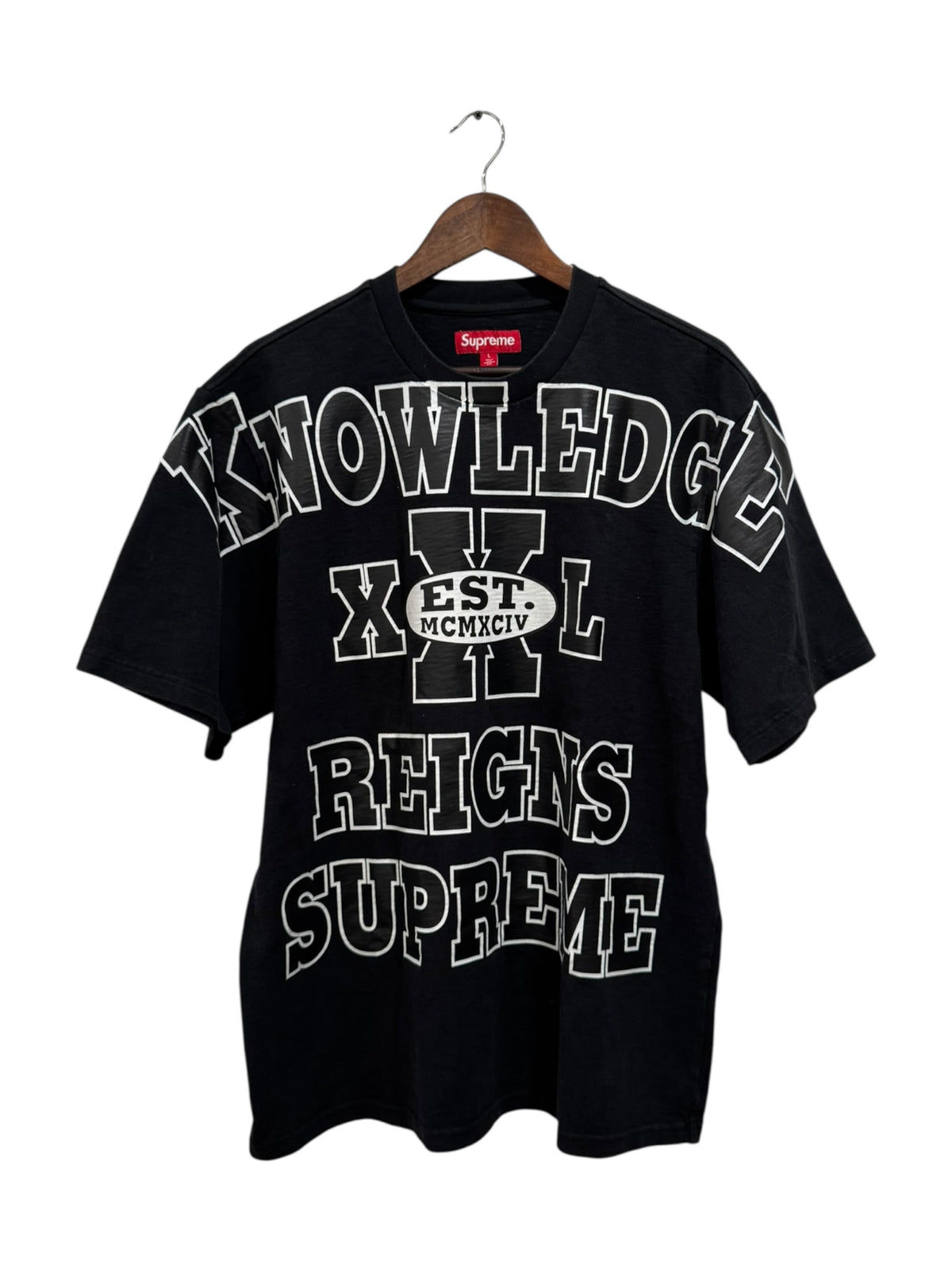 Supreme Overprint Knowledge Tee Black