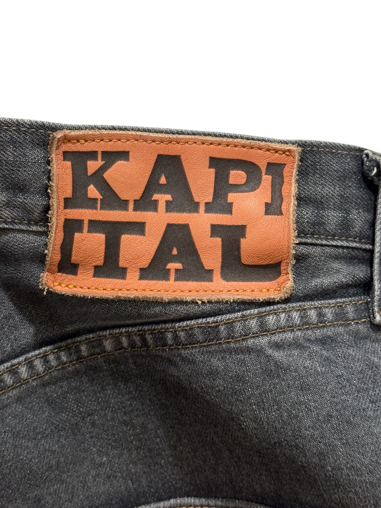Kapital 14oz Denim 5P Bone Shorts Black