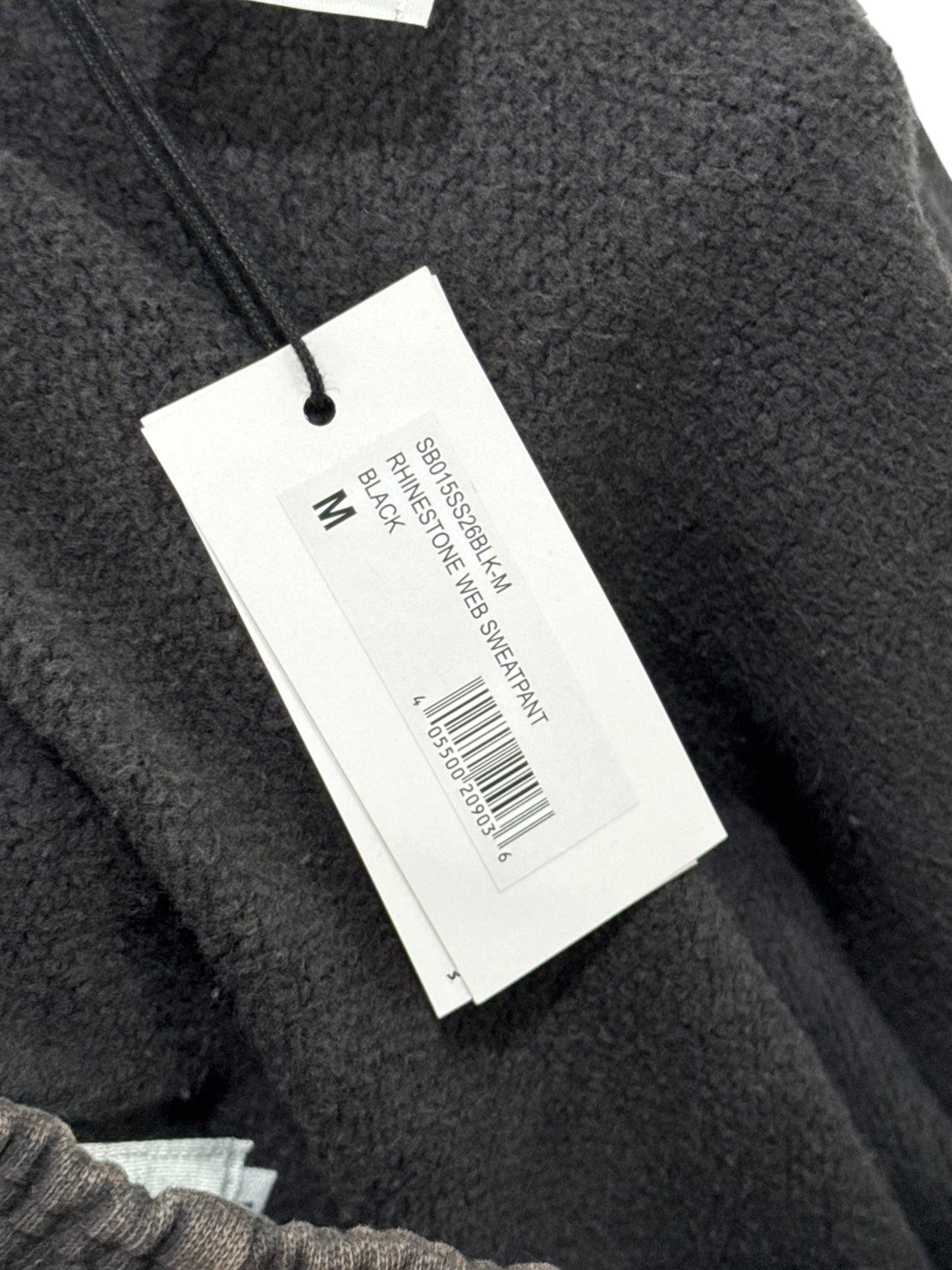 Sp5der Rhinestone Web Sweatpants Black