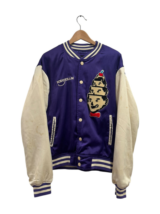 ICECREAM Hoodini Stadium Satin Varsity Jacket Purple