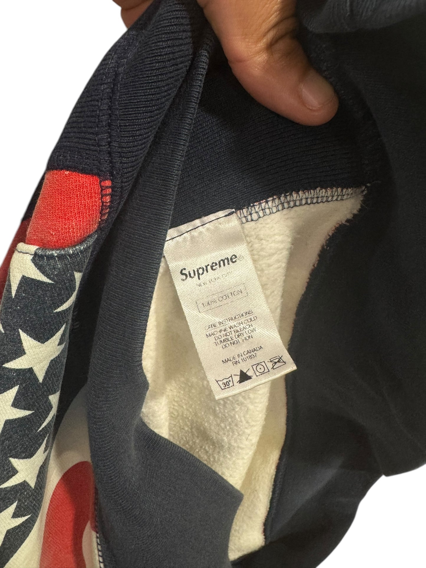 Supreme USA Flag Box Logo Hoodie White