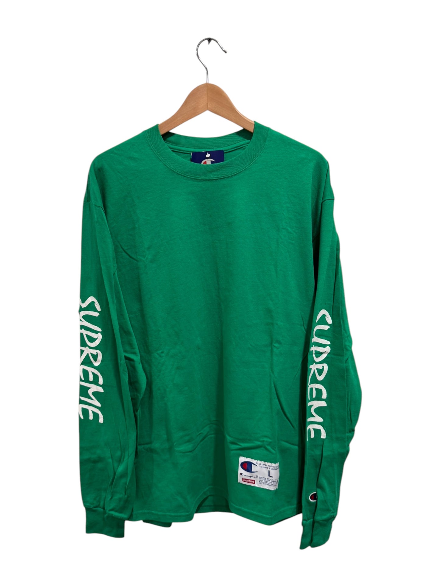 Supreme x Champion Logos Long Sleeve Tee Green