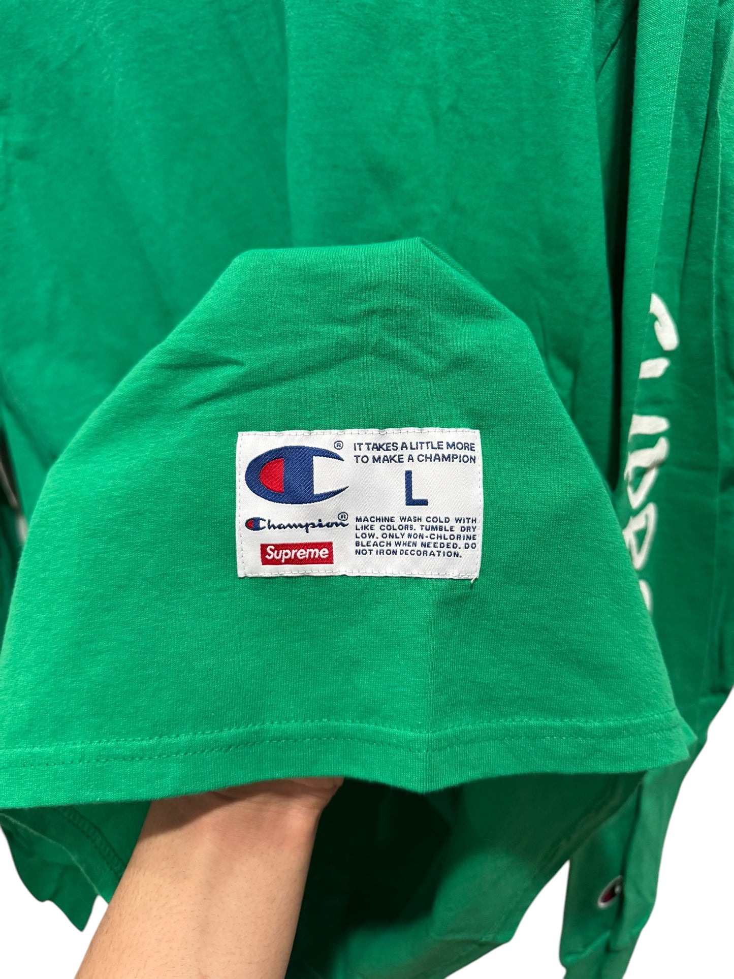 Supreme x Champion Logos Long Sleeve Tee Green