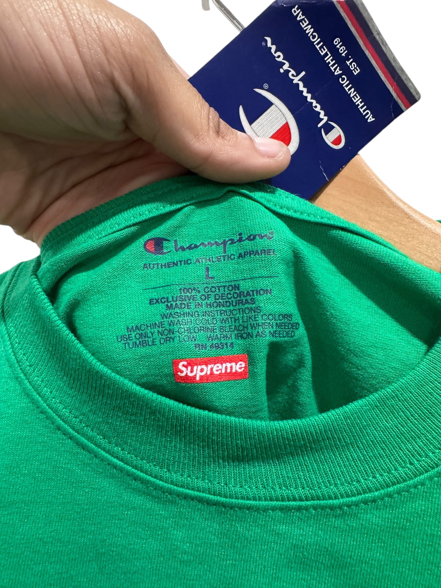 Supreme x Champion Logos Long Sleeve Tee Green