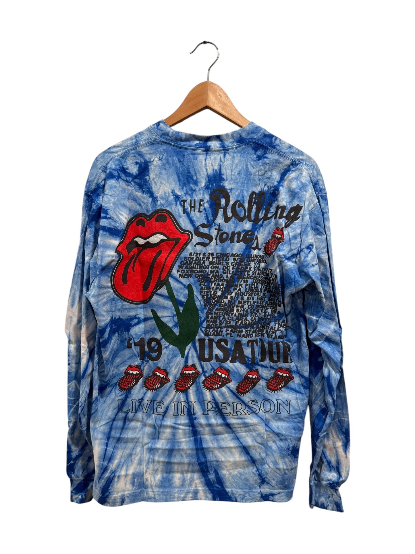 Cactus Plant Flea Market Rolling Stones No Filter Tour Tie Dye Tee Blue