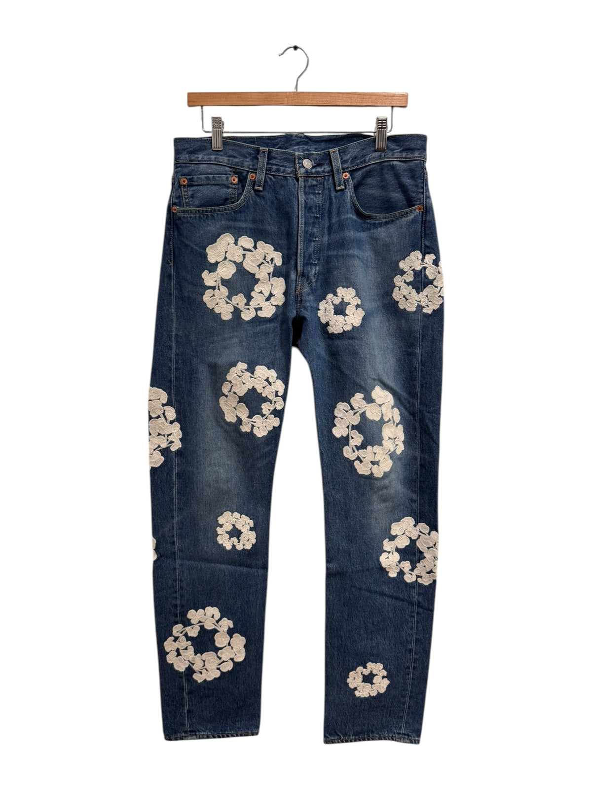 Denim Tears Chainstitch Cotton Wreath Jeans Indigo