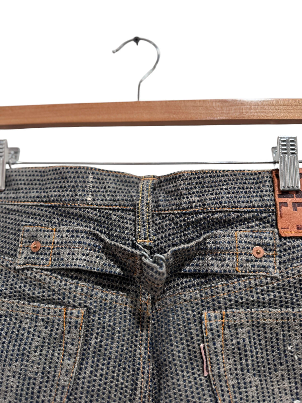 Kapital Century Denim 5P Monkey Cisco No. 7 Diamond Pattern Navy