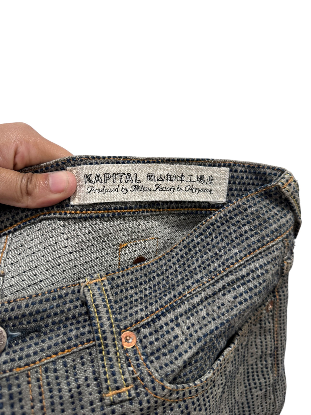 Kapital Century Denim 5P Monkey Cisco No. 7 Diamond Pattern Navy