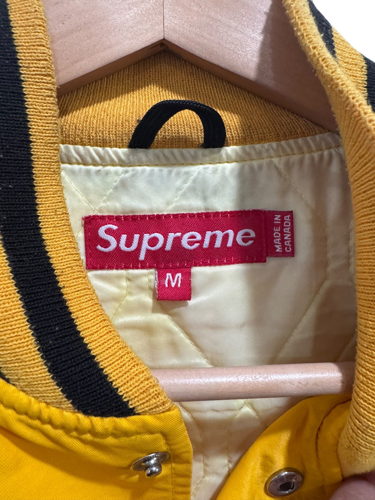 Supreme Apple Varsity Jacket Yellow