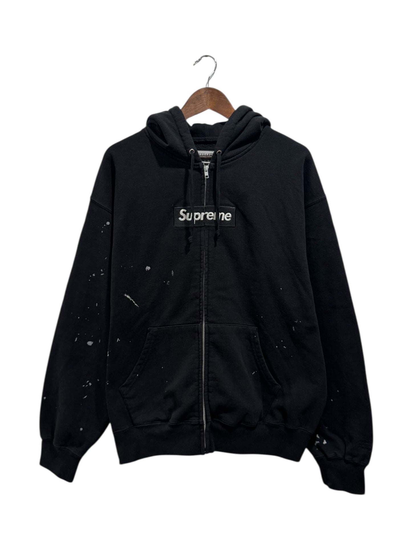 Supreme MM6 Maison Margiela Box Logo Zip Up Hooded Sweatshirt Black