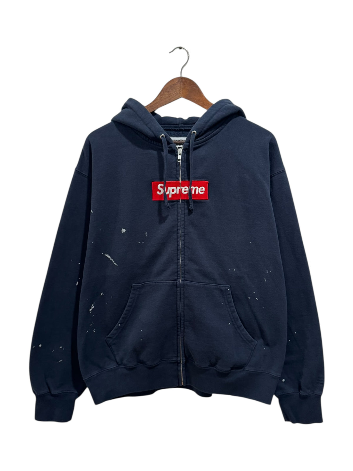 Supreme MM6 Maison Margiela Box Logo Zip Up Hooded Sweatshirt Navy