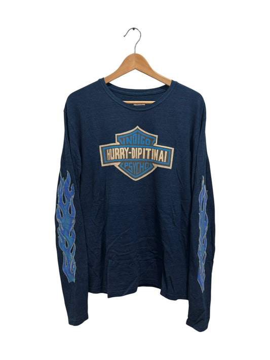 Kapital Harley Davidson Indigo Psycho Long Sleeve Tee Blue