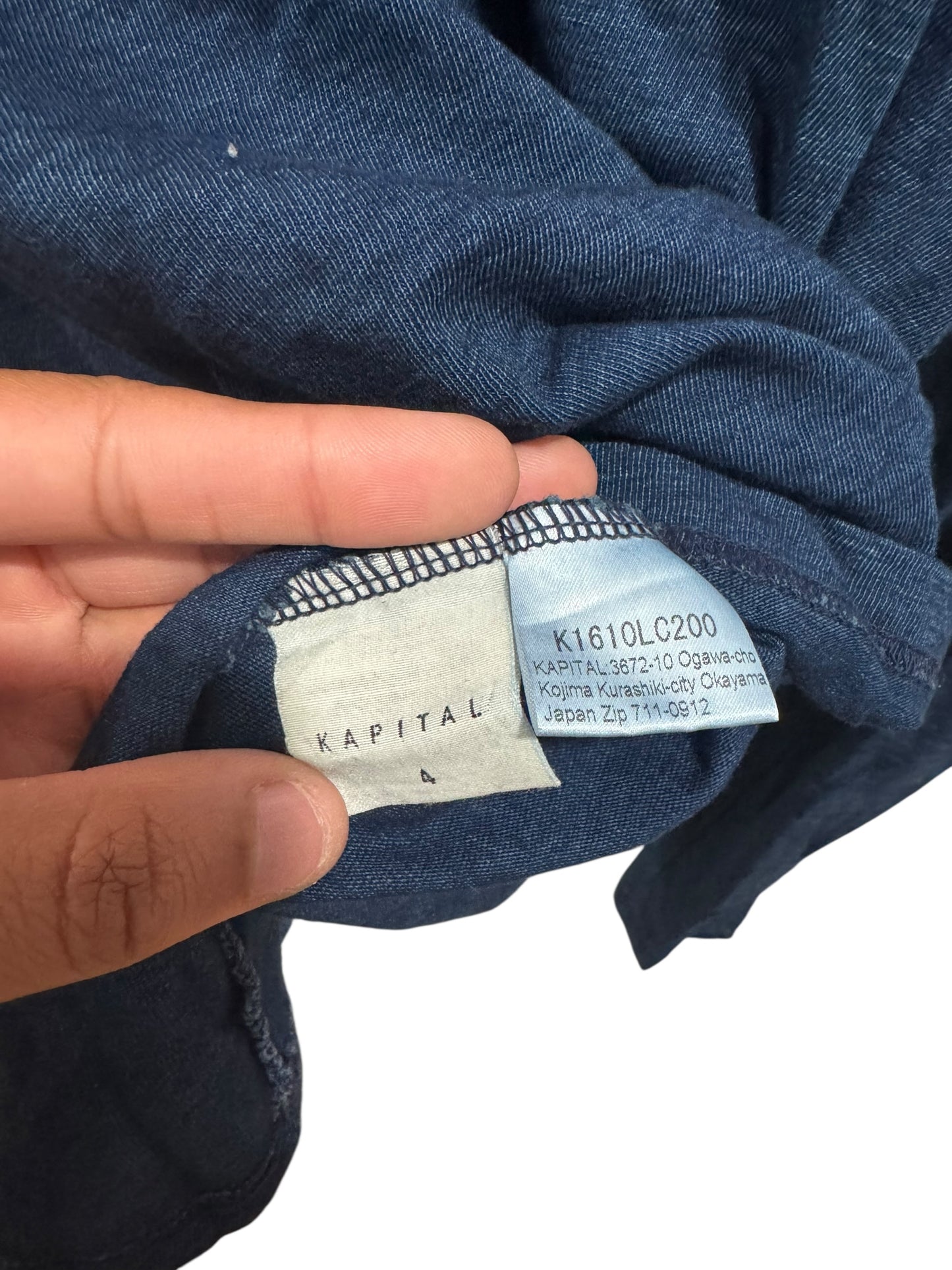 Kapital Harley Davidson Indigo Psycho Long Sleeve Tee Blue
