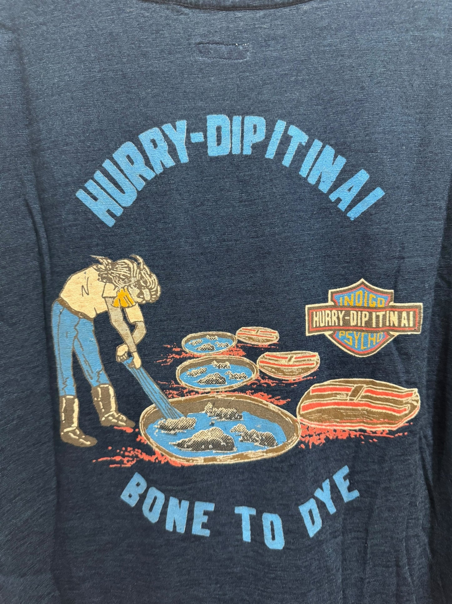 Kapital Harley Davidson Indigo Psycho Long Sleeve Tee Blue
