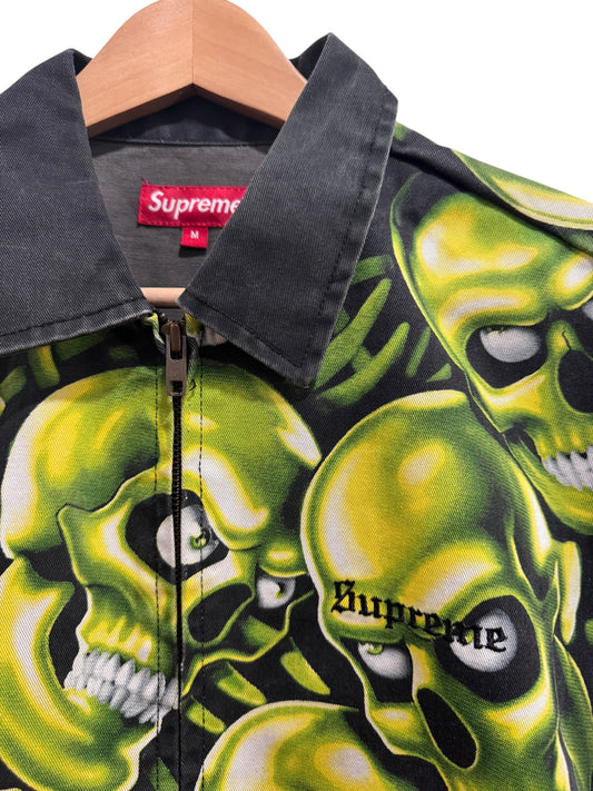 Supreme Skull Pile Work Jacket Black Green