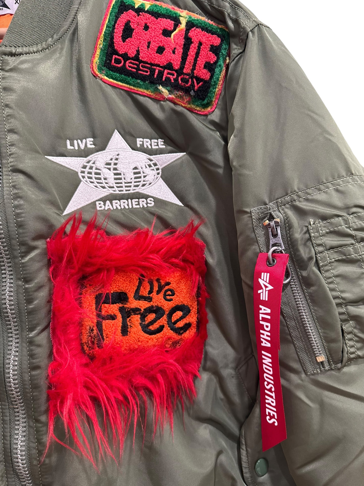 Barriers x Alpha Industries Repurposed Bomber Jacket Complexcon Exclusive 1 of 1 Olive