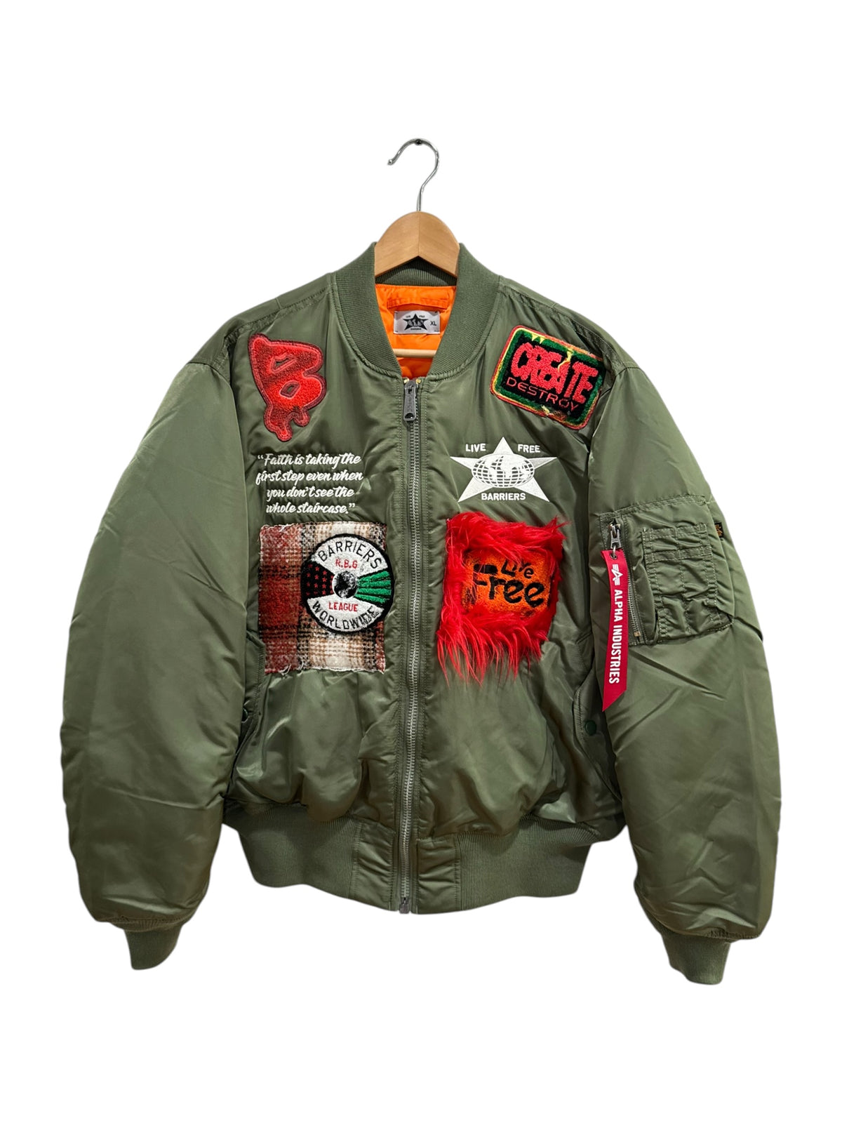 Barriers x Alpha Industries Repurposed Bomber Jacket Complexcon Exclusive 1 of 1 Olive