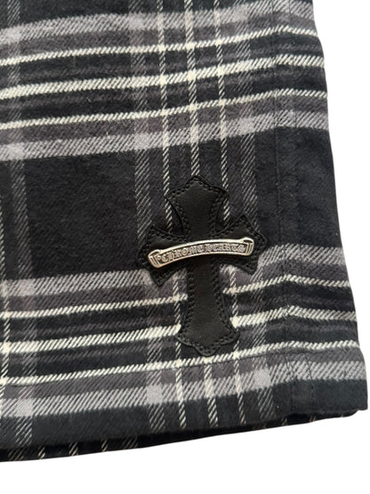 Chrome Hearts After School Flannel Shorts Black Grey