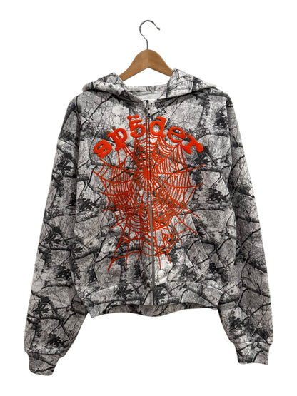 Sp5der Real Tree OG Web V2 Zip Hoodie White Camo