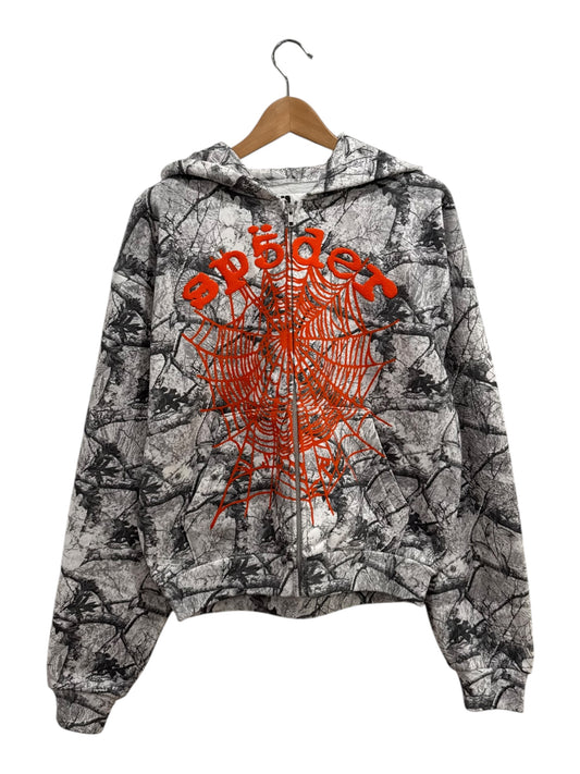 Sp5der Real Tree OG Web V2 Zip Hoodie White Camo