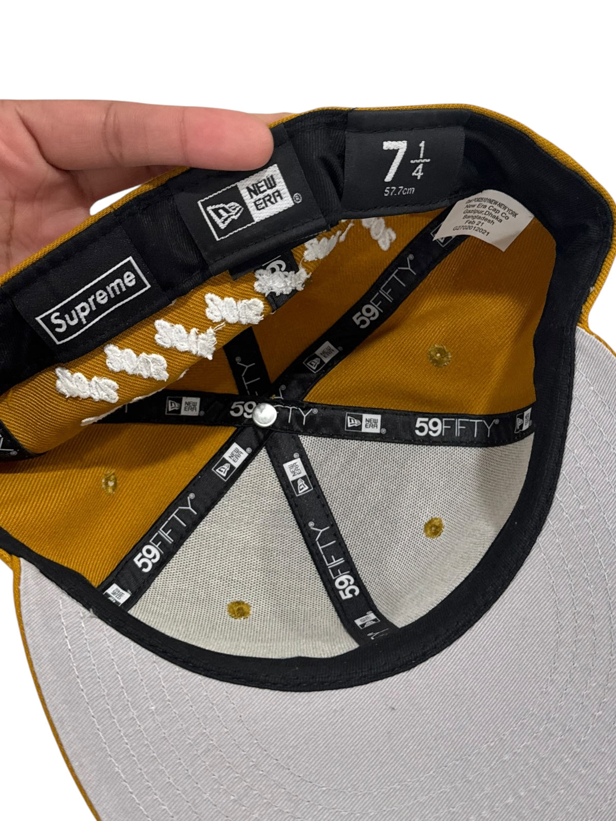 Supreme Champions Box Logo Fitted Hat Mustard