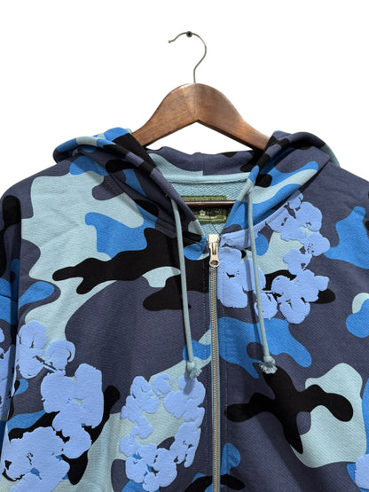 Denim Tears The Cotton Wreath Zip Hoodie Blue Camo