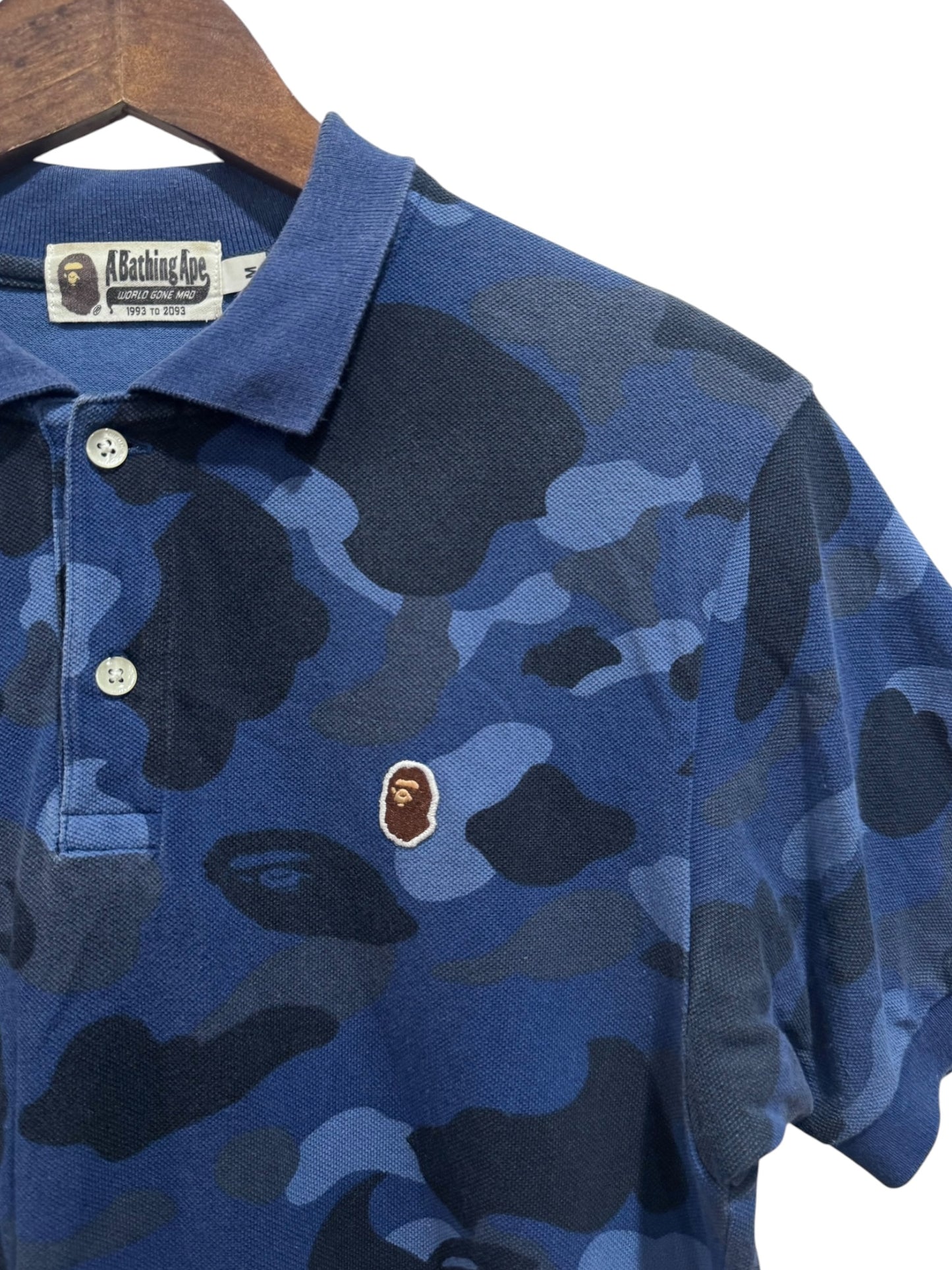BAPE Color Camo Ape Head Polo Blue