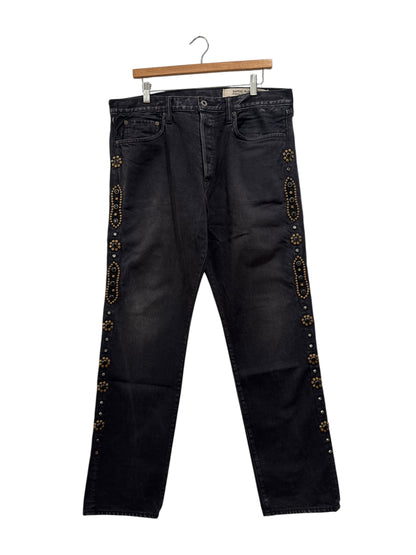 Kapital 14oz Black Denim Monkey Cisco Studded Jeans Black