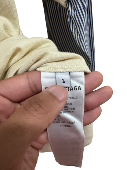 Balenciaga Political Campaign Layered Long Sleeve Tee Cream