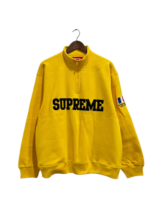 Supreme Paris Shop Flag Half Zip Pullover Yellow
