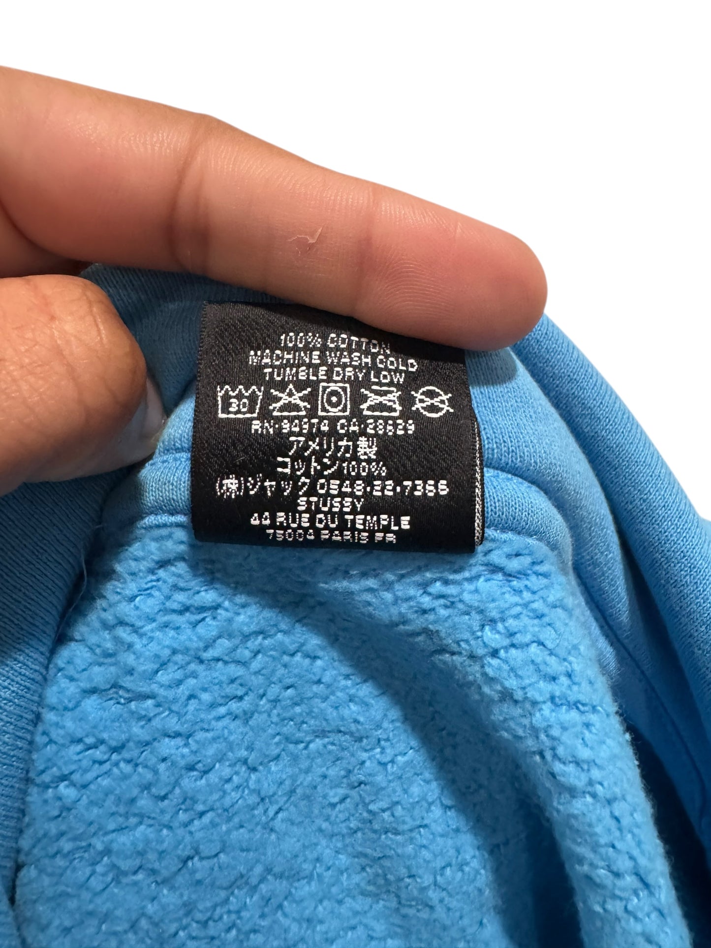 Stussy x Cactus Plant Flea Market 8 Ball Pigment Hoodie Blue