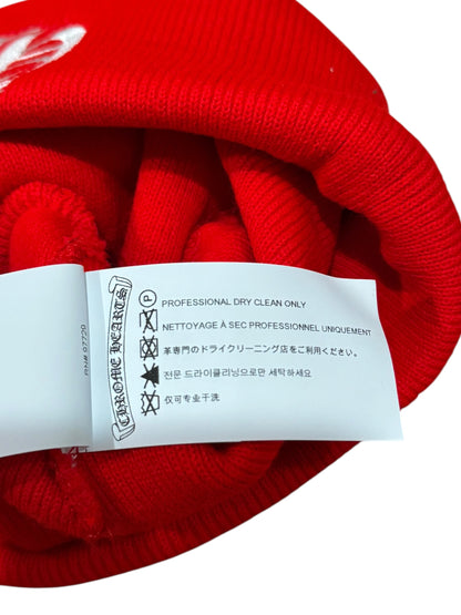 Chrome Hearts CH Logo Beanie Red White