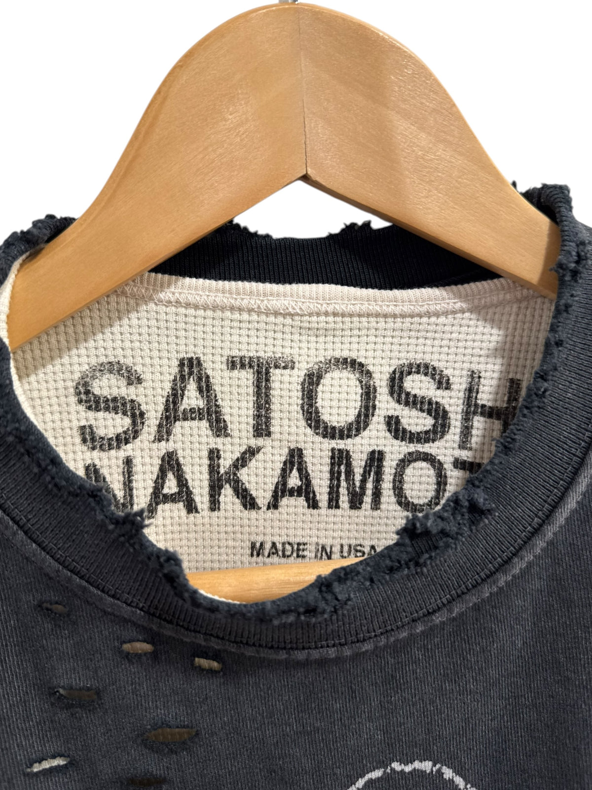 Satoshi Nakamoto Bleached Luke Thermal Tee Black White