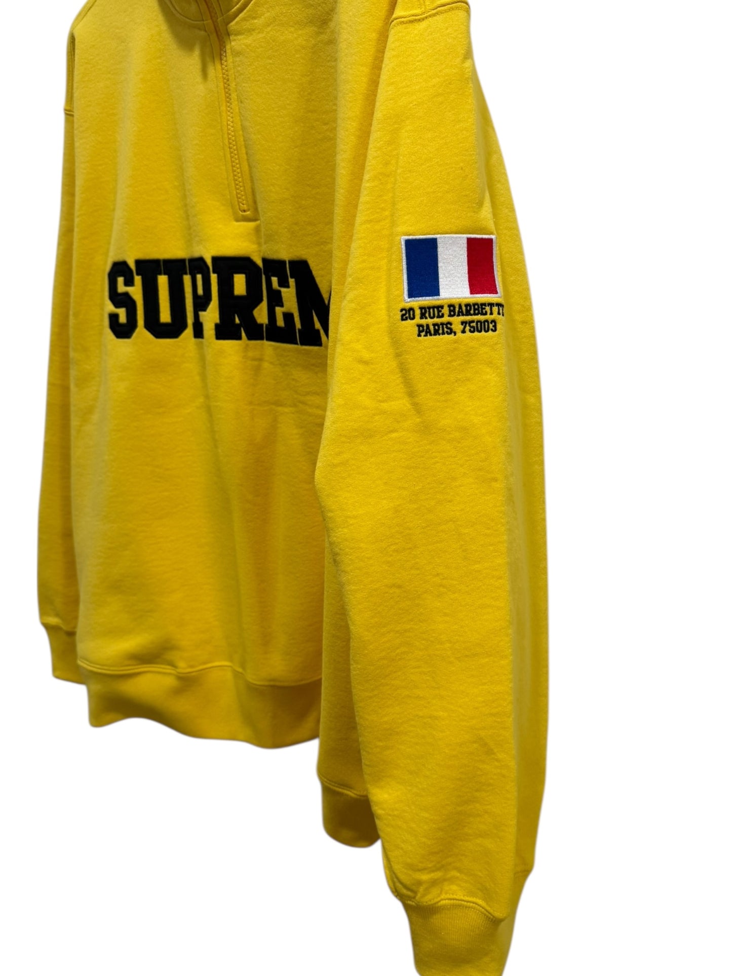 Supreme Paris Shop Flag Half Zip Pullover Yellow