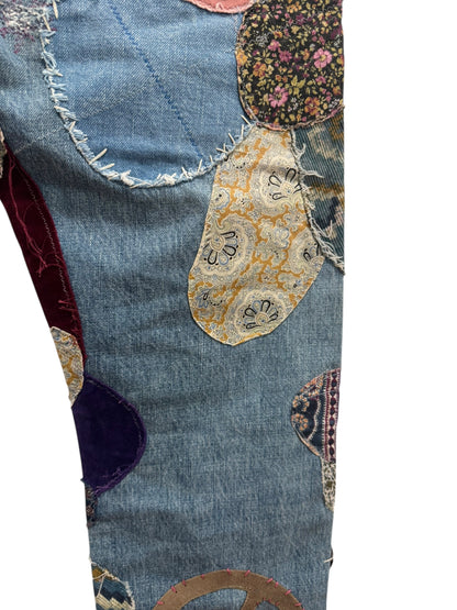 Kapital 14oz Monkey Cisco Patchwork Hippie Insane Jeans Blue