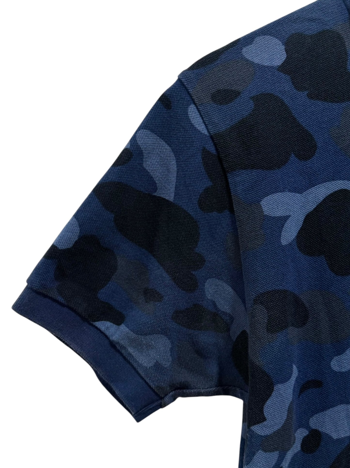 BAPE Color Camo Ape Head Polo Blue