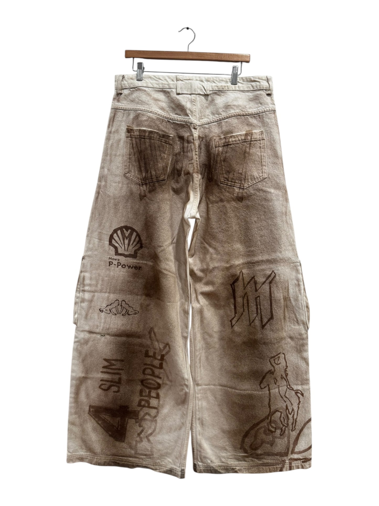 Mowalola x Travis Scott Cactus Jack Logo Cargo Pants Ash