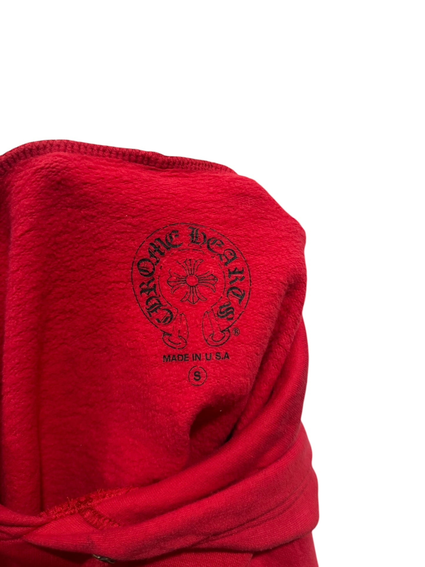 Chrome Hearts Online Exclusive Scroll Logo Hoodie Red