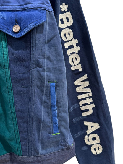 Better With Age Camion Reconstructed French Work Jacket Blue