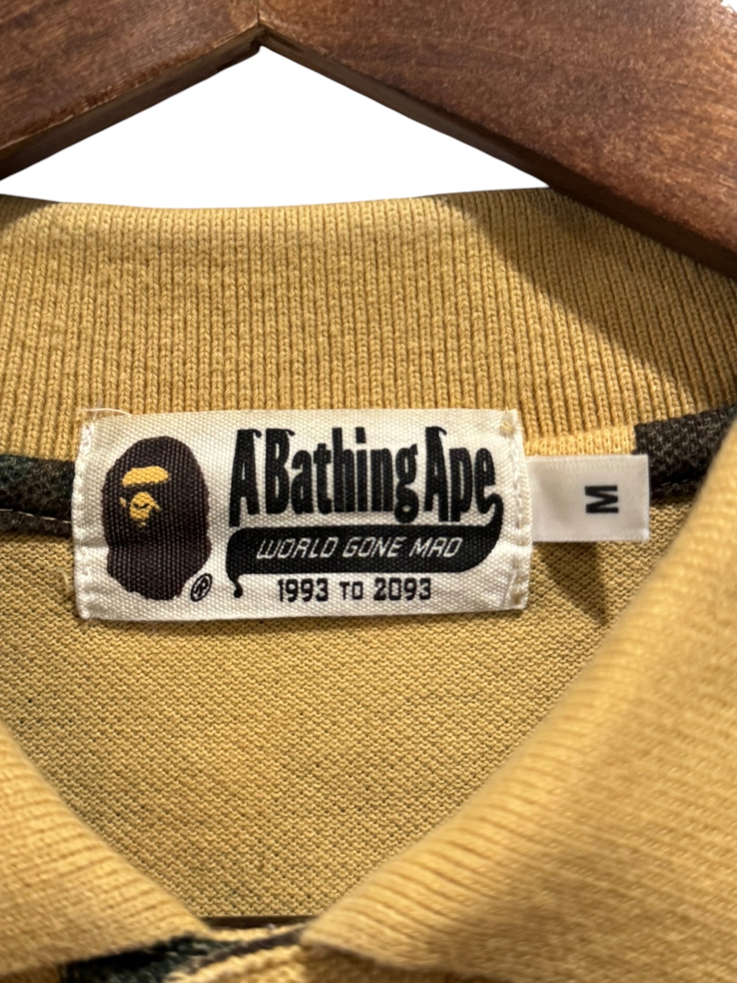 BAPE Color Camo Ape Head Polo Yellow Green