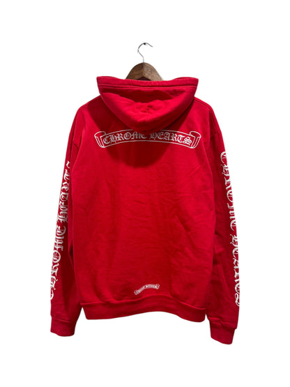 Chrome Hearts Online Exclusive Scroll Logo Hoodie Red