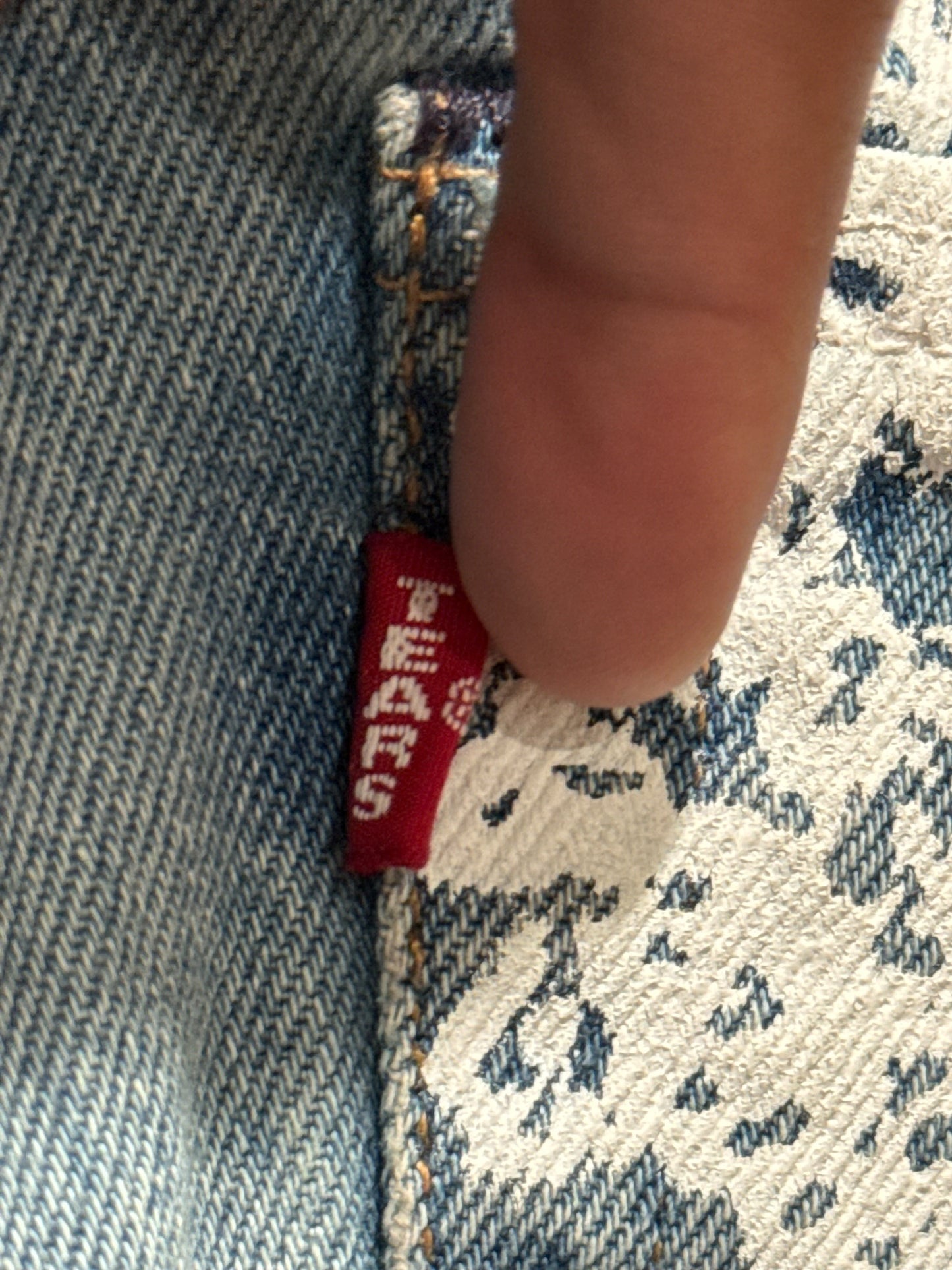 Denim Tears x Virgil Abloh Message In A Tear Printed Jeans Blue Indigo