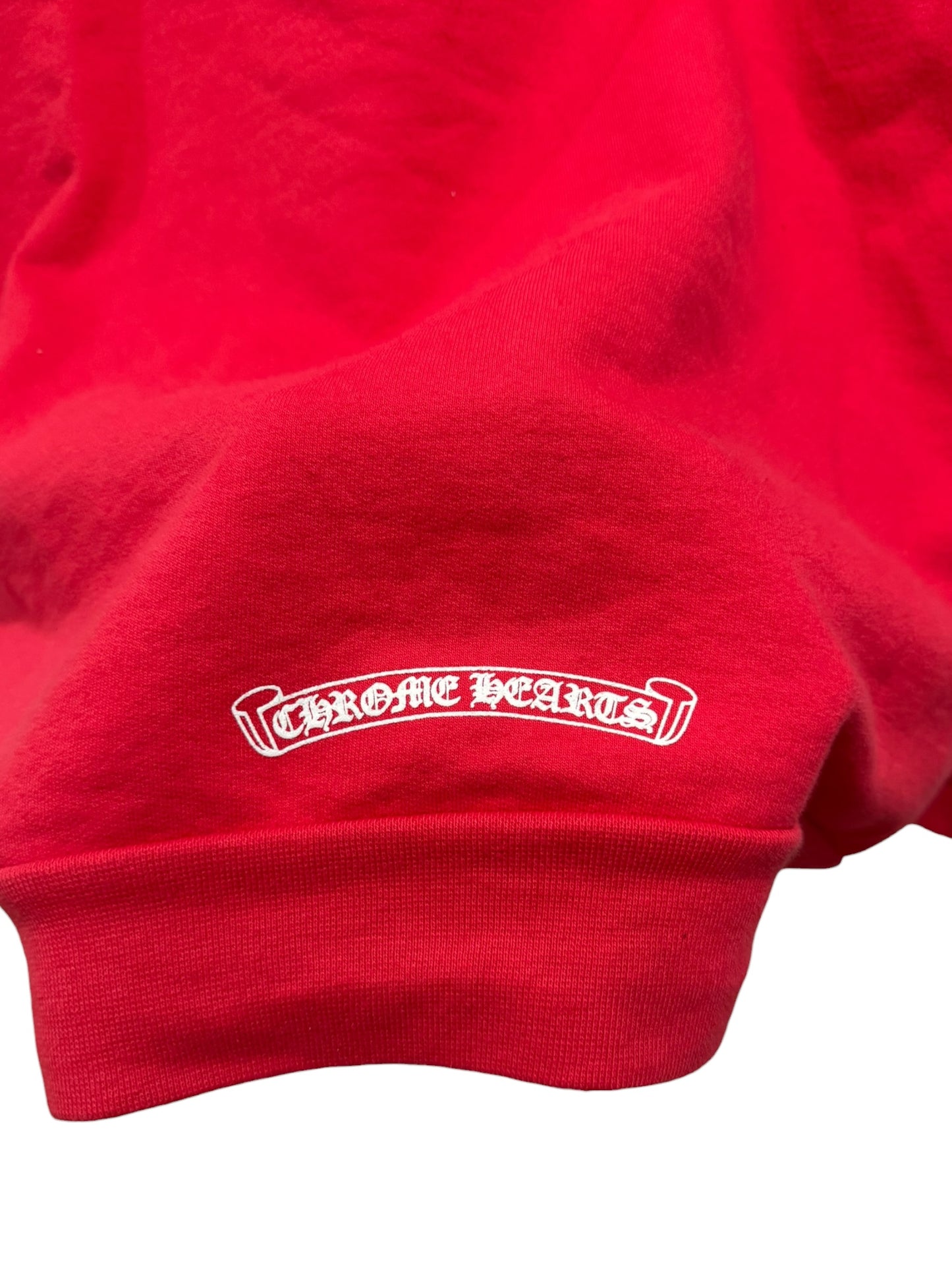 Chrome Hearts Online Exclusive Scroll Logo Hoodie Red