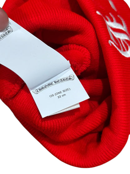 Chrome Hearts CH Logo Beanie Red White