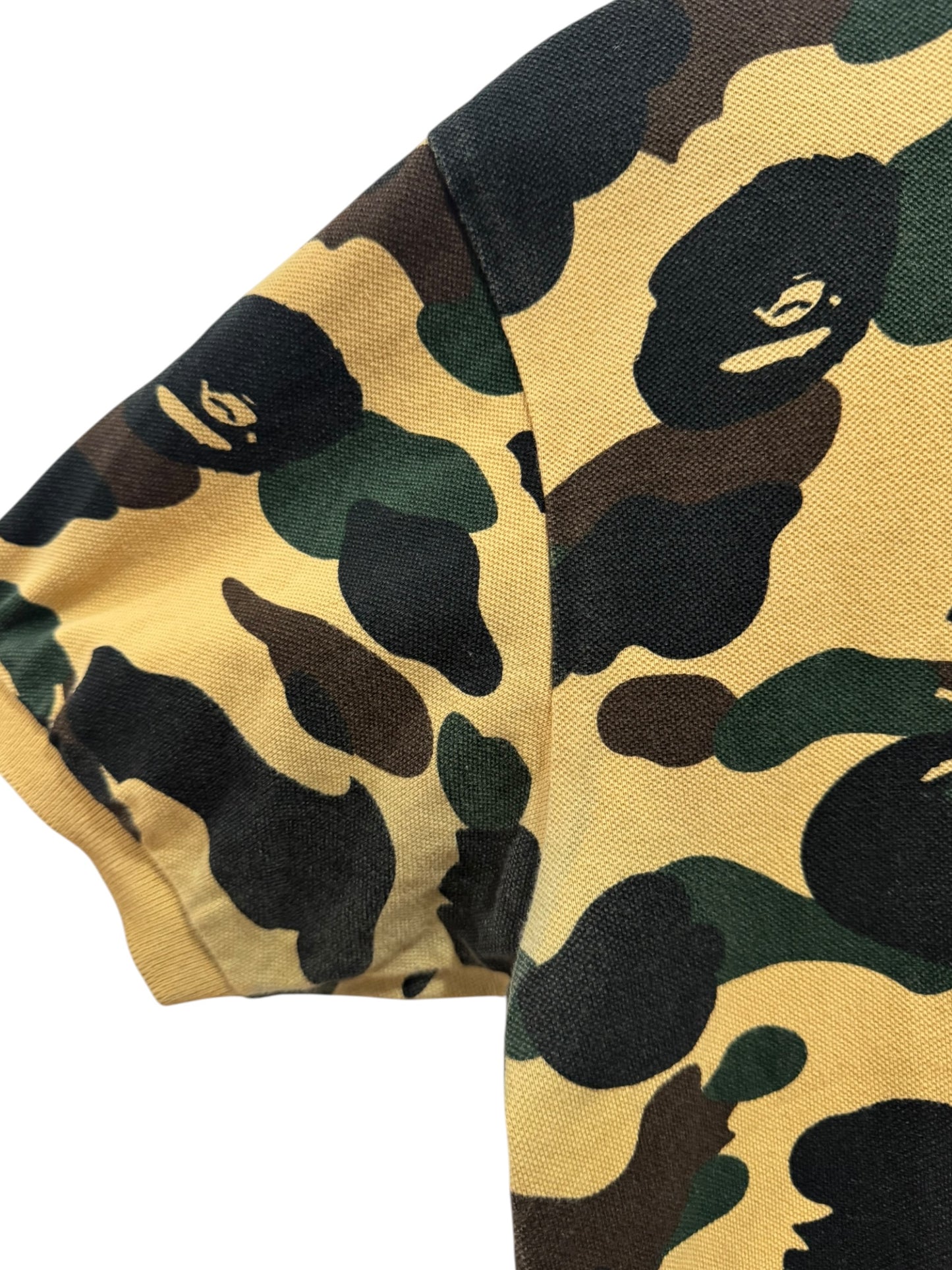 BAPE Color Camo Ape Head Polo Yellow Green