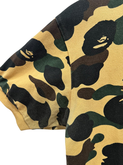 BAPE Color Camo Ape Head Polo Yellow Green